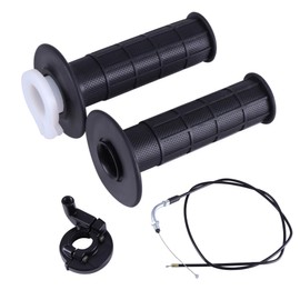 GIVIHGETI Motorcycle Handlebar Grips 22 mm 7/8 Inch with Throttle Grip, Motorcycle Grips with Cable + Gas Clamp Replacement for Dirt Bikes, ATV Quad and Mini Bikes for Various Engine Capacity Models