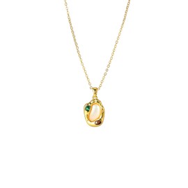 SIXFOX 14K Gold Plated Necklaces For Women Long Dainty Pendant Necklaces Charm Baroque Pearl Necklaces Hypoallergenic Trendy Jewelry Gifts For Her