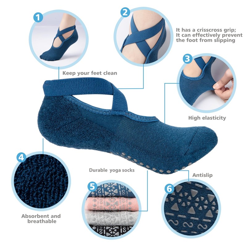 BKP Yoga Socks-Barefoot Non-slip Grip Socks For Women,Suitable For Pilates,Ballet,Plasticity,Dance,Home,Training,