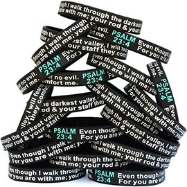 SayitBands Twenty (20) Psalm 23 : 4 Wristband Bracelets