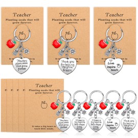 8 Pcs Teacher Appreciation Gifts Teacher Keychain Set for Women Thank You Gifts for Teachers Birthday Gifts for Teachers (Classic Style)