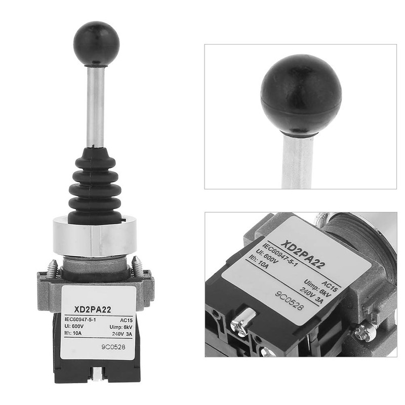 Regun Joystick Switch, 2-Position Momentary 2NO Monolever for Panel Installation