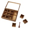 Wooden Spice Box Kitchen Tabletop Masala Box with 12 Removable