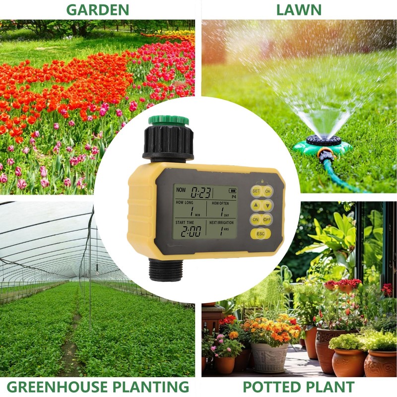 Sprinkler Timer, Smart Water Timer with Adjustable Solar Panel, Type