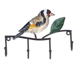 Joyzan Key Hook Iron Bird Wall Hook, Animal Mounted Holder Multipurpose Decorative Hanger with 4 Hooks On A Branch Single Door Coat Rack Hat Clothes Organizer Vintage Design for Bedroom Living Room