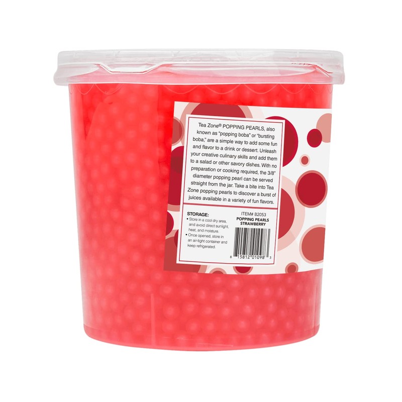 Tea Zone [7 Pounds] Strawberry Popping Pearls for Boba Tea