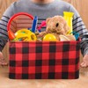 Boao 6 Pcs Buffalo Plaid Basket Square Storage Basket Buffalo