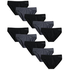 Van Heusen Men's Briefs - 10 Pack Quick Dry No Fly Performance Low Rise Briefs - Soft Breathable Underwear for Men (S-XL), Size Medium, Black/Iron Gate