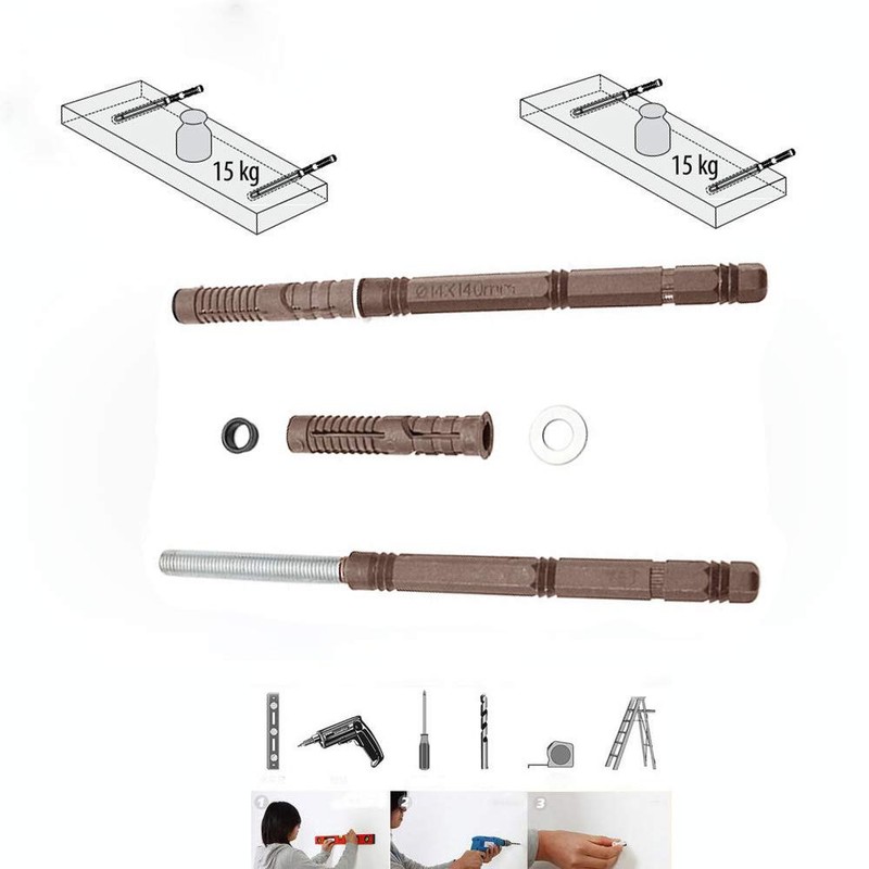 Floating Shelf Brackets - 8 Pack Heavy Duty Invisible Wooden