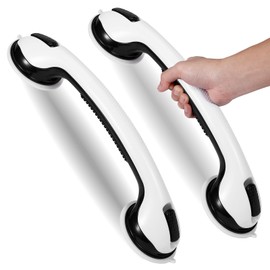 Grab Bars for Bathtubs and Showers, 2025 Updated 16 Inch 2 Pack Shower Handle Heavy Duty Suction Cup for Shower, Bathroom Safety Bar for Elderly Black