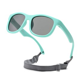 Hycredi Flexible Polarized Sunglasses with Strap for Baby Age 0-2 Years (Blue/Grey)