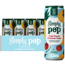 Simply POP Prebiotic Soda Fruit Punch Cans, 12 fl oz, 12 Pack