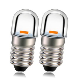 Ruiandsion E10 Screw Base LED Bulb 18V Super Bright Yellow 2835 1SMD Chips LED Bulb for Candles Lights Home Bedroom Office Decor Lights Pack of 2