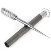 aZengear Titanium Toothpick, 8g, 11cm/4.3in, ⌀6mm with Keyring Pocket Holder