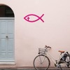 Transparent Decal Stickers of Religion Fish Christian Cross (Pink) Premium