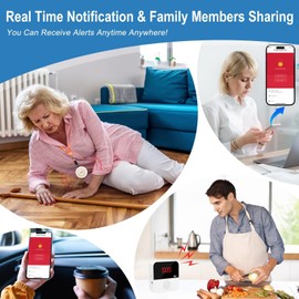 VOCA Wireless Personal Alarms & Pager for Elderly, Emergency Alarm, SOS Button, Panic Alarm, Nurse Call Bell, SOS System for Home/Personal, Caregiver Pager, Seniors, Patients, Disabled, 2.4G WiFi