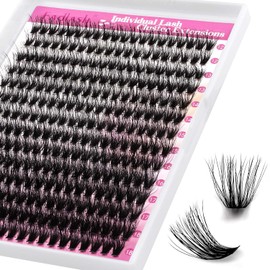 FADLASH Pestañas postizas individuales con volumen, 240 unidades, 40D, 12-18 mm, bandeja mixta, efecto 3D, suaves y esponjosas, con rizo en D, kit de extensiones de pestañas DIY en casa (40D-0.07-D, 1