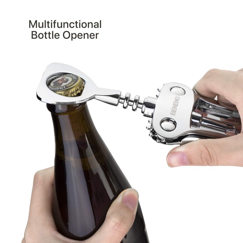 Beneno Wine Opener, Zinc Alloy Premium Wing Corkscrew with Multifunctional