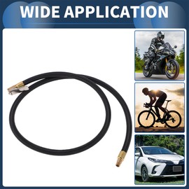 INFINAUTO Tire Inflator Extension Tube 39.37inch M8x0.8 7.8mm ID for Car Motorcycle Bicycle Air Pump Extend Hose Adapter Tire Valve Nylon Black Durable