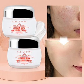 Label Young [라벨영]쇼킹비타민 우유미백크림 55g 2개/즉각톤업+결점완화 [Labelyoung] Shocking Vitamin Milk Whitening Cream 55g 2 pcs / Instant Tone-Up + Flaw Improvement