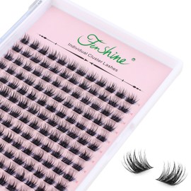 Fenshine Cluster Lashes Individual Lashes Wide Stem C/D Curl 9-15 mm Length DIY Eyelash Extension Individual Soft False Lashes for Personal Use at Home (9 mm, 144 Pieces D Curl)
