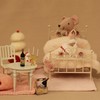 1:12 Dollhouse Bed, Dollhouse Bedroom Furniture Accessories, White Hand Floral