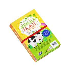 FIRSTJIGGLE First Jiggle Animal Travel Art Kit | 60-Page Portable Coloring Set for Kids 3+ | Includes 2 Coloring Pads & 12 Color Pencils | Fun Travel Activity for Road Trips & Flights