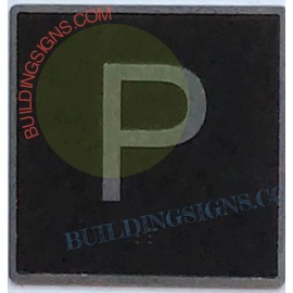 BuildingSigns.com ELEVATOR FLOOR NUMBER P SIGN- ELEVATOR JAMB PLATE PARKING SIGN-REF24-1027