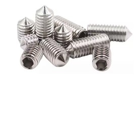 priaolker M4 x 8mm Stainless Steel Socket Set Screws Hexagon Socket Flat Head Set Screws Hexagon Socket Drive Cone Point Screws, Pack of 30