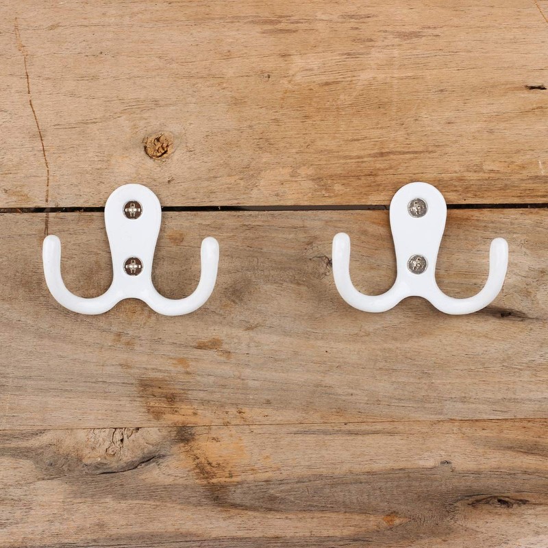 Umsole 10 Pieces Double Prong Robe Coat Hook Retro Cloth