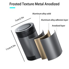 Tmengdao Car Ashtray,Car Ash Tray with Lid Smell Proof,Detachable Stainless Steel Cup Holder Ashtray with LED Auto Light, for Most Car, Office, Home (Grey)