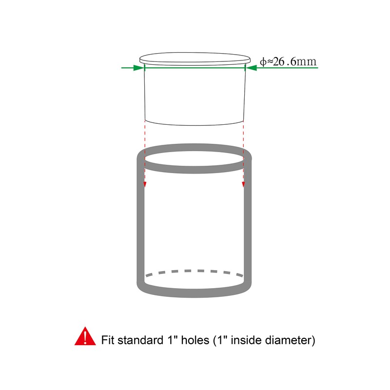 Pool Fence Hole Cover Deck Patio Ground Caps (15, Black)