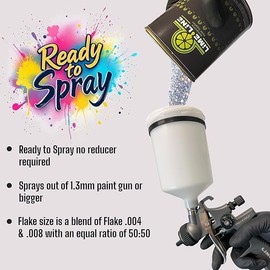 LiME LiNE Silver Metal Flake Basecoat - No Reducer Needed, Ready-to-Spray (1 Pint)