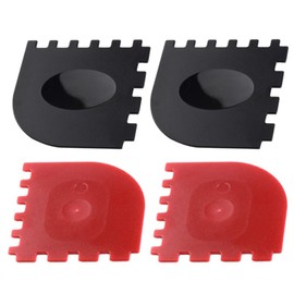 WHTCHSU Durable Grill Pan Scrapers, Red and Black, 4-Pack