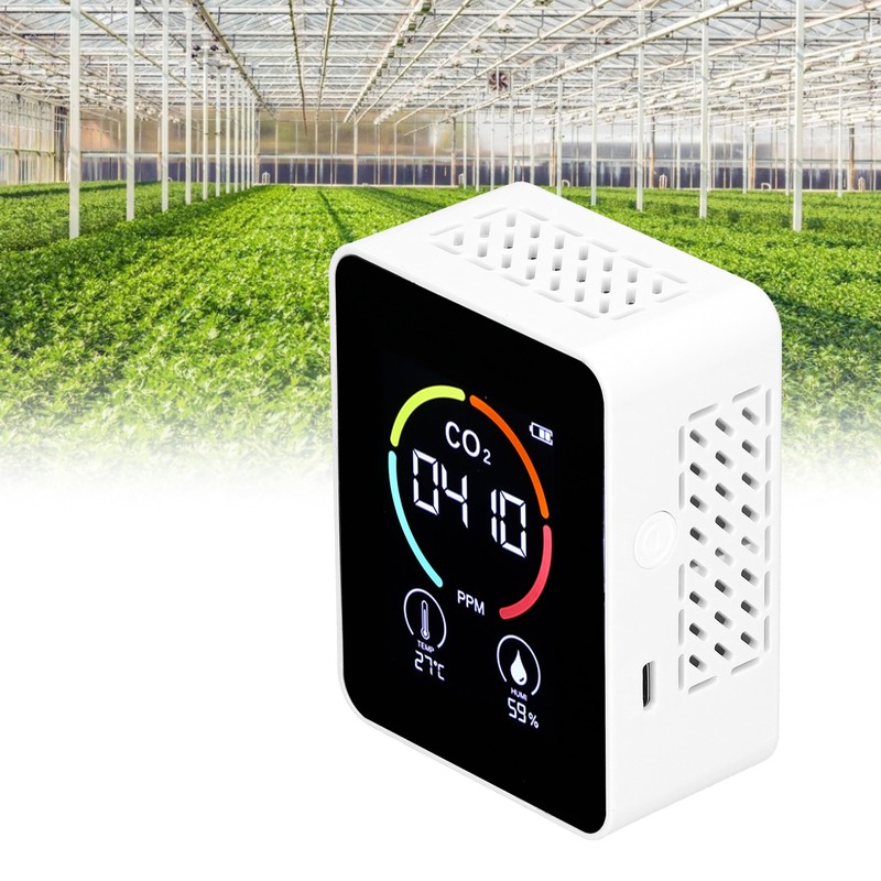 Carbon Dioxide Detector Semiconductor USB Charging LCD Temperature Humidity Detection