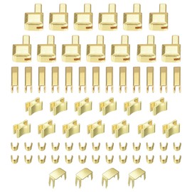 uxcell Zipper Repair Kits, #3 Metal Latch Slider Retainers Box & Insertion Pins & Top Bottom Stoppers for Bag Coat Zippers Replacing (69Pcs, Light Gold)
