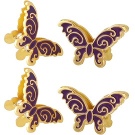 WAYUTO 4Pcs Butterfly Metal Binder Clips Paper Binder Clip Notebook Binder Clip Document Binder Clip Bill Binder Clip Decorative Binder Clips for Home Office School Decor Accessories Letter Purple
