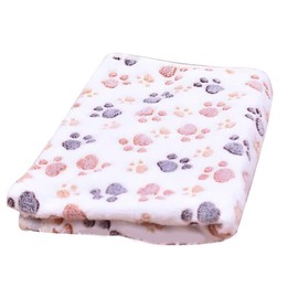 AIMALL Pet Mat Paw Print Cat Dog Puppy Fleece Soft Pet Blanket Bed Cushion SML Size- Cozy Bed Cushion Perfect for Travel, Couch, and Floor