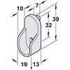 Oval Wardrobe Rail END Supports Rail Brackets 15mm Wide Nickel