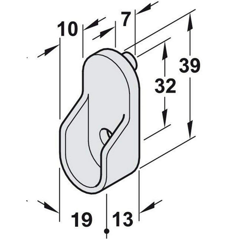 Oval Wardrobe Rail END Supports Rail Brackets 15mm Wide Nickel
