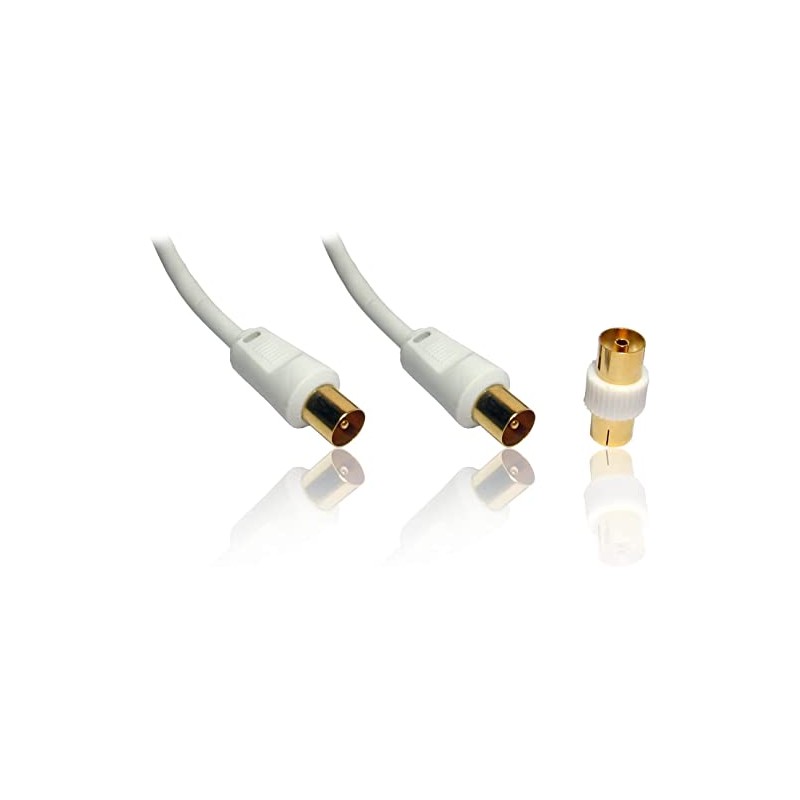 PCSL Gold T.V aerial cable (M-M) with adapter (F-F) Coaxial