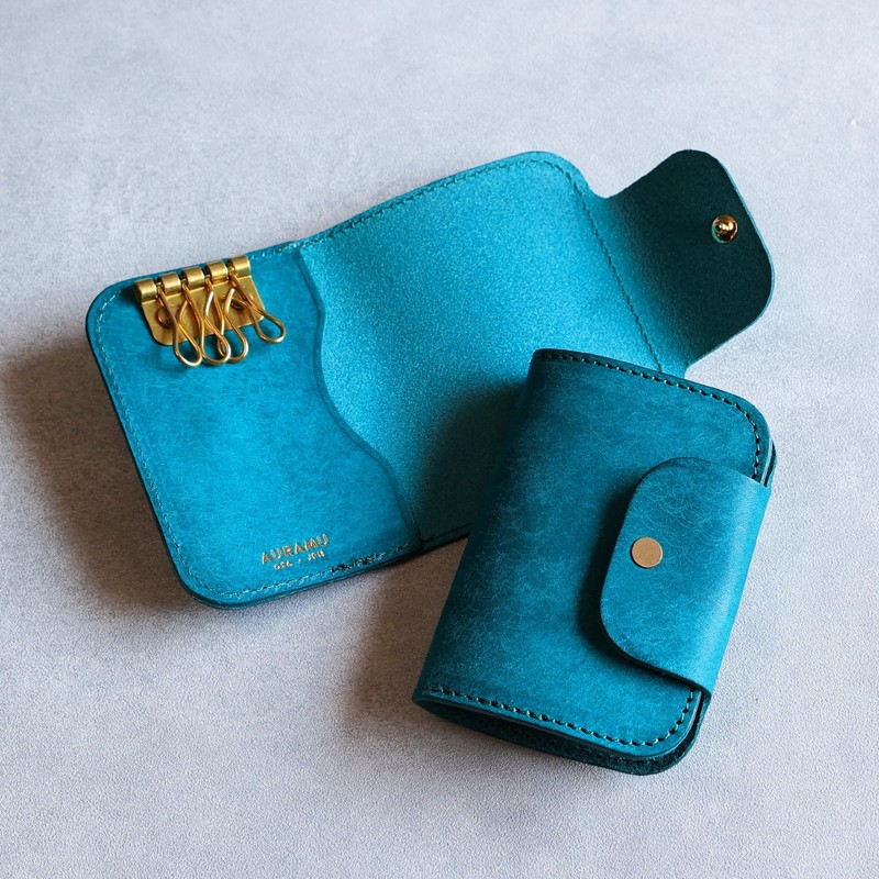 AURAMU MARGOT TONI Italian Leather Key Case, Card Case, Thin,