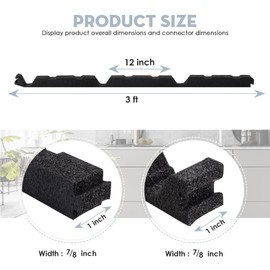 SuperDi 12in Outside 10Pcs - 12" Classic Ribbed Profile Foam Closure Strip Fits for Metal Corrugated Roofing Panels Sheets - 3' Long Outside Roof Closure Strips (Closed-Cell Foams Material)