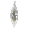 7.5 Inch Transparent Striped Clear Glass Christmas Icicle Ornament