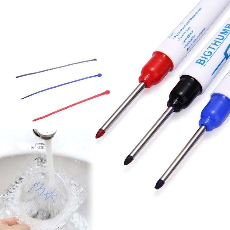 BetterJonny 16Pcs Deep Hole Marker Pens, 30mm Waterproof Long Head