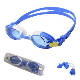 Sacimido Kids Swimming Goggles, Swimming Goggles, Anti-Fog, Leak Proof Swim Goggles, UV Protection, 3D Ergonomic Design, Adjustable Belt, Unisex, For Beach, Underwater and Competitive Swimming, Blue