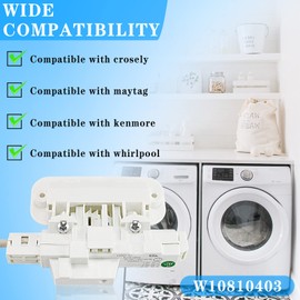 Replacement for Whirlpool Cabrio Maytag Bravos XL Kenmore Lid Lock Switch, W10810403 W10787836 W10861642 Washer Lid Lock Latch Replace AP5984435 PS11722981 10-Year Warranty