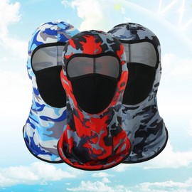 [Byeolbyeolchanggo] Air Balaclava Neck Warmer & Multifunctional Hood Scarf for Golf Balaclava Camo Gray Air 3ea