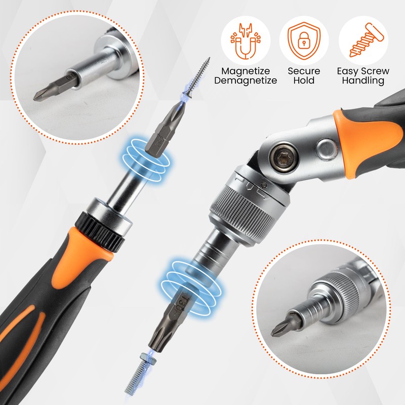 WAARG - Ratcheting Screwdriver Set -68 in 1 Socket Set