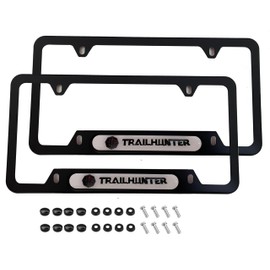 License Plate Frame for Trailhunter Stainless Steel Car Accessories Black 2PCS